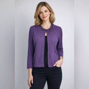 Boden Sequins Collar Cardigan